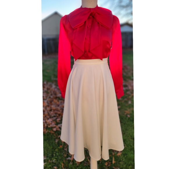 Kate Spade Opera Red Large Bow Abrielle Blouse - Picture 1 of 7